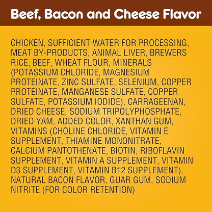 PEDIGREE CHOPPED GROUND DINNER Adult Canned Soft Wet Dog Food Beef, Bacon & Cheese Flavor, 22 oz. Cans (Pack of 12)