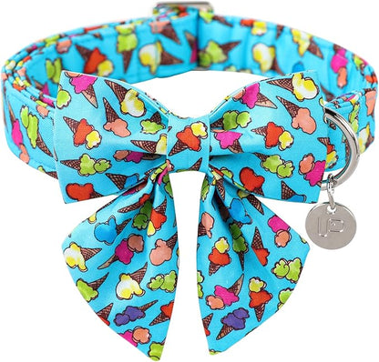 Summer Dog Collar with Bow Tie 16-26in