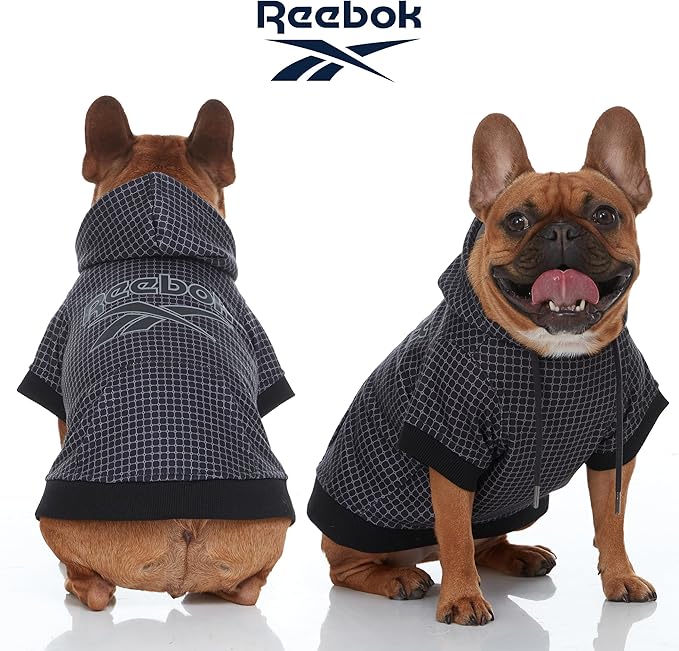 Reebok Dog Hoodie – Fleece Dog Sweater with Leash Hole