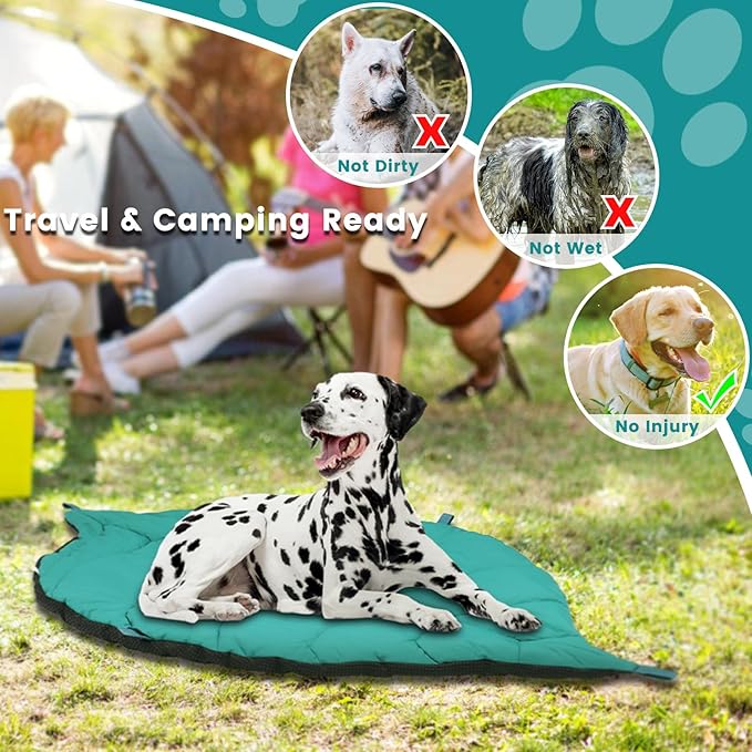Outdoor Dog Bed Waterproof Washable Travel Camping Dog Bed with 4 Metal Stakes & Carry Bag