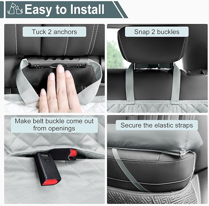 Dog Car Back Seat Cover for Large Dogs Under 100 lbs