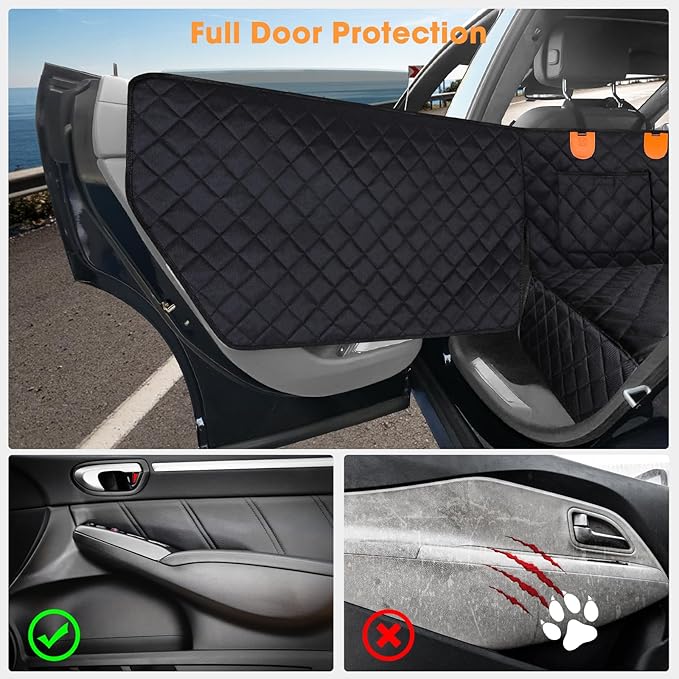MIXJOY Dog Car Cover for Back Seat and Door Protector Waterproof Dog Seat Covers for Cars 1 Dog