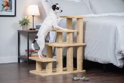 Furhaven Steady Paws Multi-Step Pet Stairs for High Beds & Sofas 4-Step
