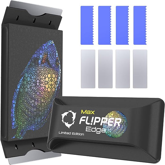 FL!PPER Flipper Edge Max Tang Limited Edition Floating Magnetic Aquarium Cleaner | 2-In-1 Dual Blade Scrubber & Scraper Fish Tank Cleaner Tools for Efficient Cleaning & Acrylic Surface Maintenance