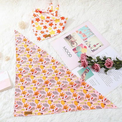 Fall Dog Bandanas 2 Pack