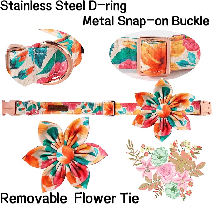 Unique Style Paws Cotton Dog Collar with Bow