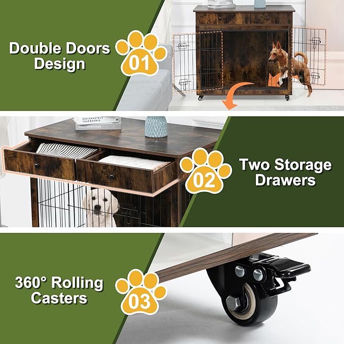 NicBex Dog Crate Furniture 31.7" L