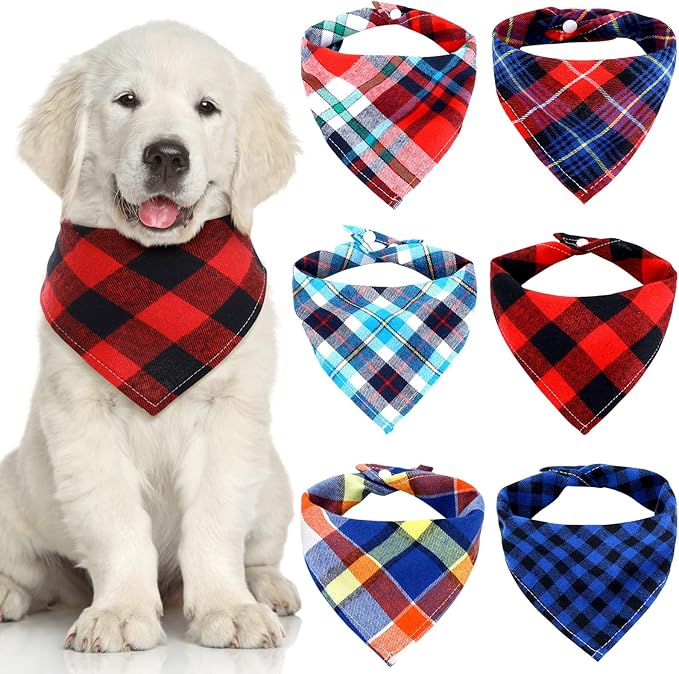 Christmas Dog Bandanas 6 Pieces Style,16.1 Inch)