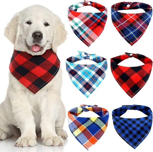 Christmas Dog Bandanas 6 Pieces Style,16.1 Inch)