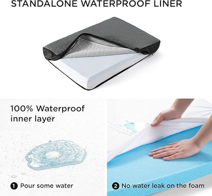 Bedsure Orthopedic Dog Bed for Medium Dogs 2-Layer Thick (30x20x3 Inches),