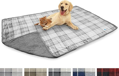PetAmi WATERPROOF Dog Blanket for Bed 80x60 Plaid