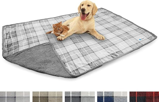 PetAmi WATERPROOF Dog Blanket for Bed 80x60 Plaid