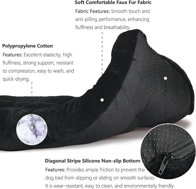 nononfish Dog Crate Bed 48 x 30 for Extra Large Dogs Washable with Anti-Slip Bottom fit Metal Dog Crates or Cages