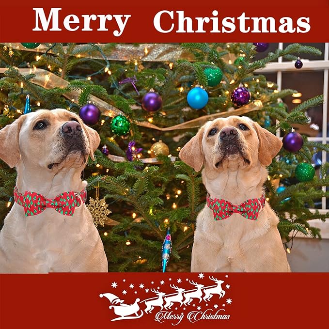 Unique style paws Christmas Dog Collar with Bow