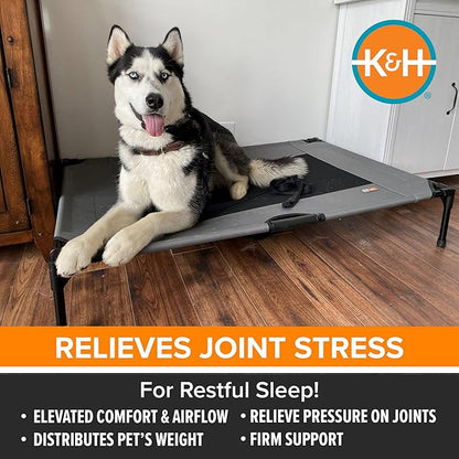 K&H Pet Products Dog Cots Beds for Large Dog- Elevated Outdoor Dog Cot Bed- Raised Dog Hammock Cooling Bed- Washable