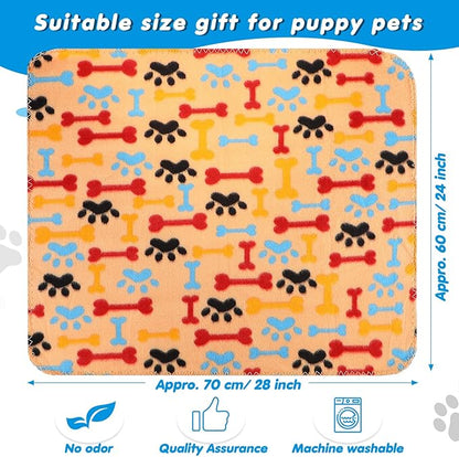 28 Pieces Puppy Blanket Soft Fleece Pet Blanket Small Fleece Blanket for Dogs Cats Puppy Kitten Pets, Warm Paw Print Blanket Sleep Mat Bed Covers, 28 Styles (23.6 x 27.6 Inch)