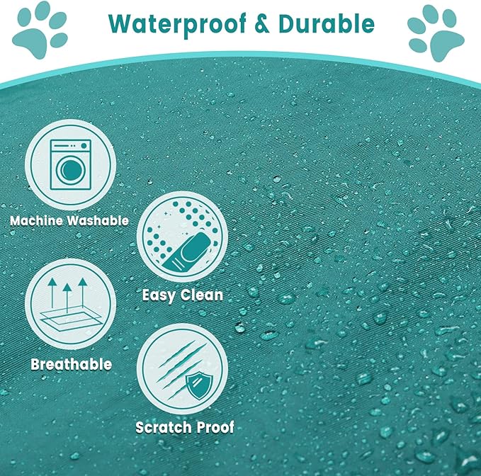 Outdoor Dog Bed Waterproof Washable Travel Camping Dog Bed with 4 Metal Stakes & Carry Bag