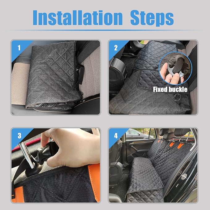 Dog Car Seat Cover for Back Seat 100% Waterproof