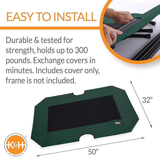K&H Pet Products Elevated Cooling Outdoor Dog Bed 50 X 32 Inches
