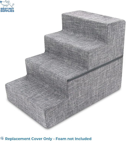 Best Pet Supplies Foldable Pet Stairs Cover for Foam Dog Ramps 4-Step