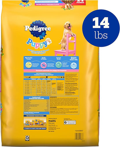 Pedigree Puppy Dry Puppy Food, Chicken, Rice, and Vegetable Flavor, 14 lb. Bag