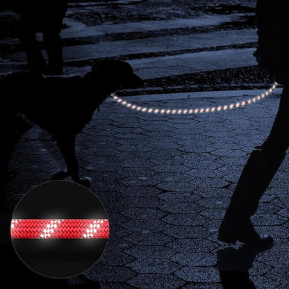 Heavy Duty Dog Leash for Large Medium Small Breed Dogs Handle,4/5/6 FT Holder,Red,1/2 inch