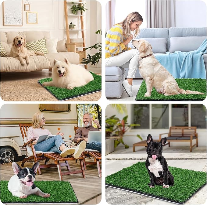 Dog Grass Mat with Pee Pad 20×25"