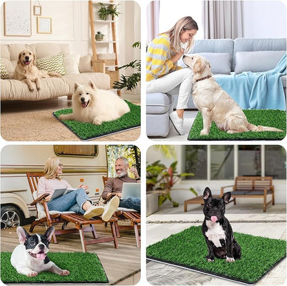 Dog Grass Mat with Pee Pad 20×25"