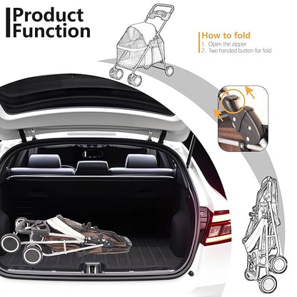 Puppy Small Dog Stroller 33lbs (Coffee)