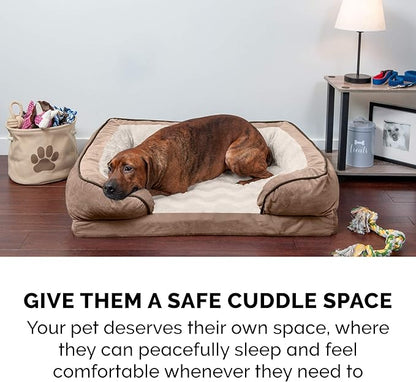 Furhaven Cooling Gel Dog Bed for Large/Medium Dogs w/ Removable Bolsters & Washable Cover 55 lbs