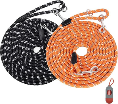 (2 Pack) Long Dog Leash for Dog Training 15FT/30FT/50FT