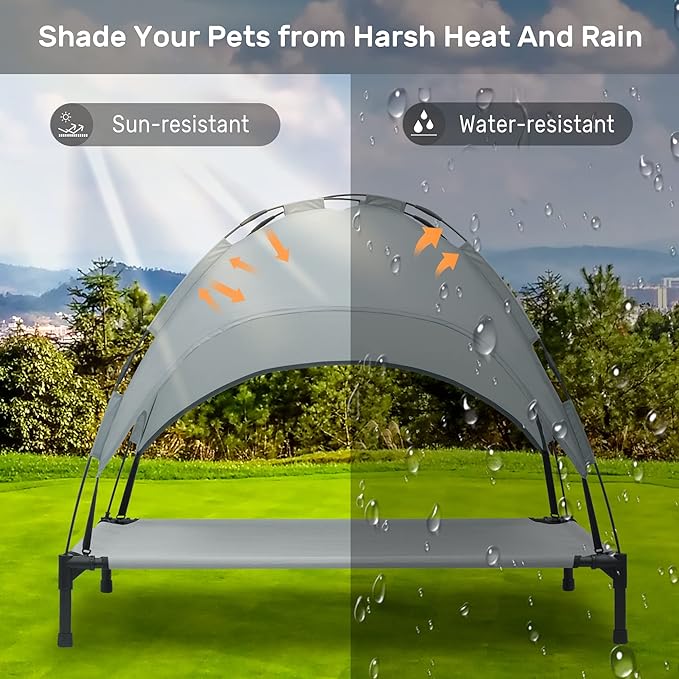 Heeyoo Elevated Dog Bed with Canopy