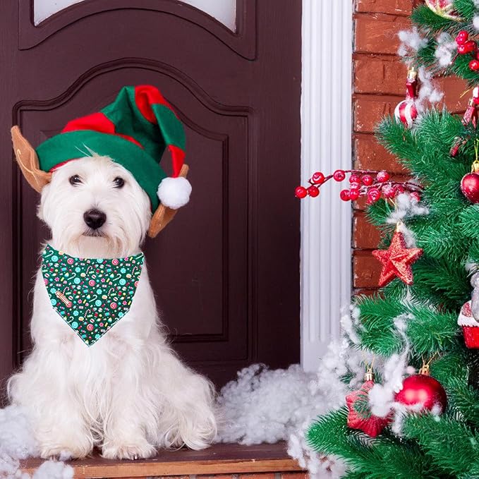 Christmas Day Dog Bandana Red Green Plaid Cotton