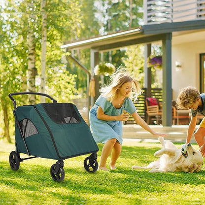 Dog Pet Stroller 4 Wheels, 100 Pounds,
