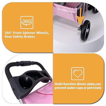 Small Dog Stroller 33lbs (Pink)