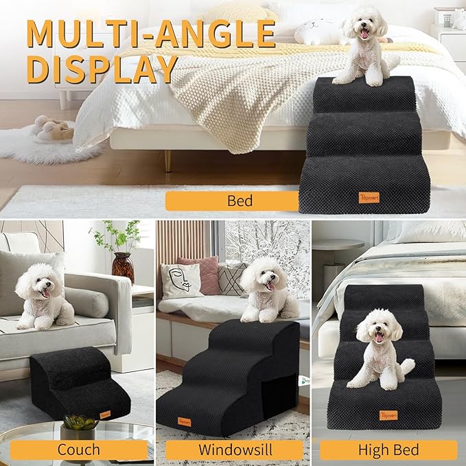 Topmart 3 Tiers Foam Dog Ramps/Steps