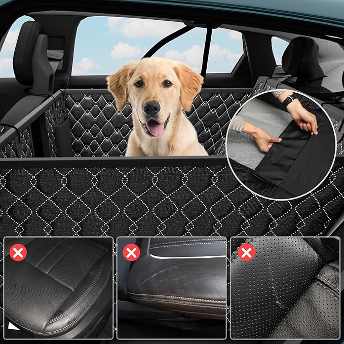 Back Seat Extender for Dogs Hard Bottom Dog 100% Waterproof