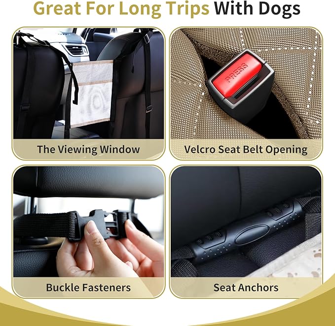 Easy-Going Waterproof Back Seat Extender for Dogs (53"x48", Camel)