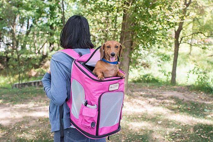 Armarkat Model PC301P Pets Backpack Pet Carrier in Pink and Gray Combo, Small/Medium