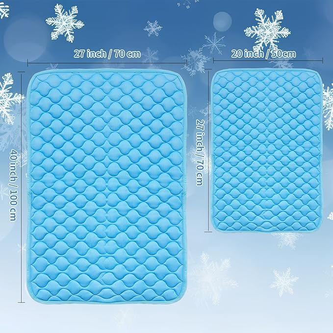 NAMOTEK Washable Dog Cooling Mat Ice Silk Cooling 27" Lx19 x0.48 Th