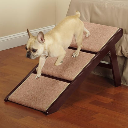 Pine Frame Dog RampSteps 3 Step,Brown
