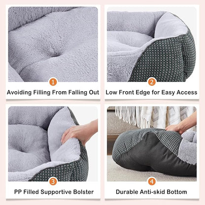 MIXJOY Dog Beds for Small Dogs Cats (20x19in,Grey)