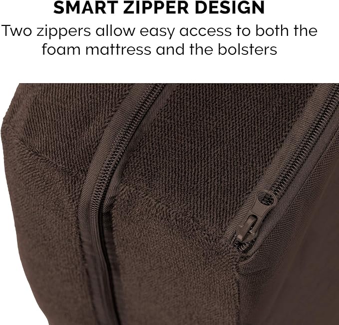 Furhaven Memory Foam Dog Bed for Large Dogs w/ Removable Bolsters & Washable Cover 95 lbs