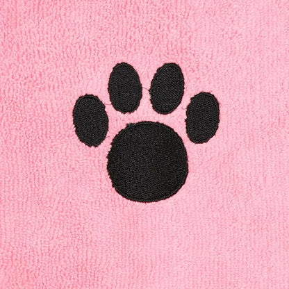 Bone Dry Pet Grooming Towel Collection Embroidered Absorbent Microfiber Drying Set 15x30, Pink, 3 Count