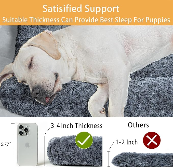 Dog Beds Crate Pad for Medium (21"x13"Dark Grey)