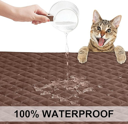 NICETOWN 100% Waterproof Dog Bed Cover Reversible Leak Proof Couch Cover Washable Sofa Cover Furniture Protector Blanket for Pets Kids Children Dog Cat (82 x 82 Inch, Chocolate/Sand, 1 Panel)