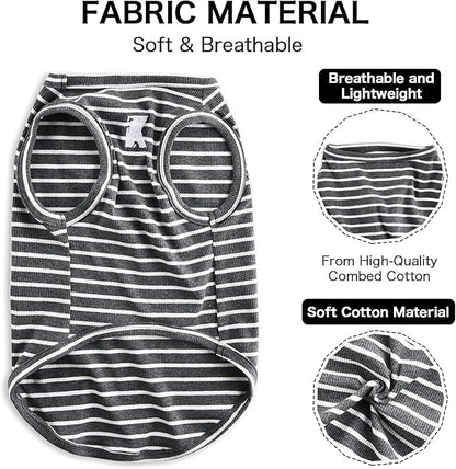 Koneseve Dog Shirt Vest Lightweight Stretchy Dog T-Shirts 2 Pack