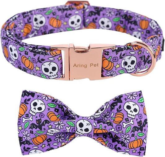 ARING PET Halloween Dog Collar Cute Pumpkin Dog Collar Bowtie
