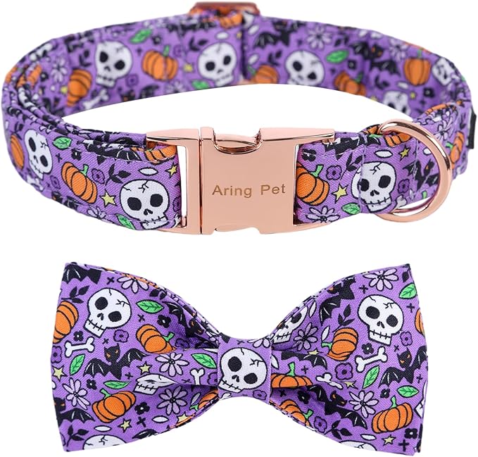 ARING PET Halloween Dog Collar Cute Pumpkin Dog Collar Bowtie
