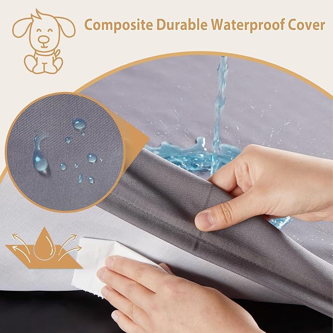 BFPETHOME Outdoor Dog Beds for Large Dogs (30 x 20in, Grey)